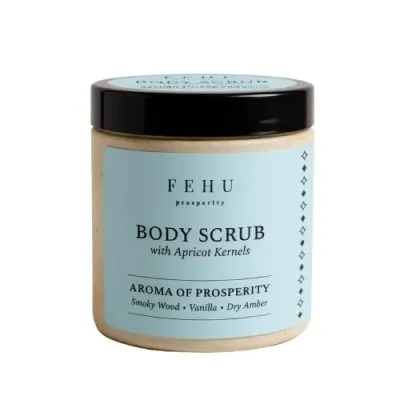 Fehu Fehu Body Scrub Aroma of Prosperity - Сахарный скраб для тела Aroma of Prosperity с абрикосовой пудрой, дерево и амбра, 400 г