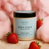 Fehu Fehu Body Scrub Sweet Tease - Сахарный скраб для тела Sweet Tease с клубникой и йогуртом, для рук, ног и тела, 400 г — фото 2