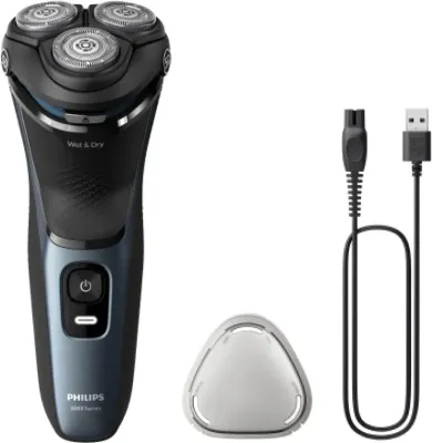 Электробритва Philips Shaver 3000 Series S3144/00 для сухого и влажного бритья, с выдвижным триммером, 1 шт