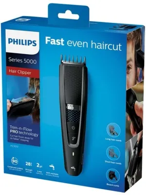 Машинка для стрижки волос и бороды Philips Series 5000 Hair Clipper HC5632/15, с технологией DualCut, с турборежимом