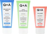 Набор для тела Q+A Bodycare гель для душа с салициловой кислотой скраб AHA и баттер с коллагеном 75+75+50 мл — фото 2