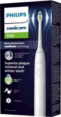Электрическая зубная щётка Philips Sonicare Series 5300 HX7108/01 с насадкой W2 Optimal White, 1 шт