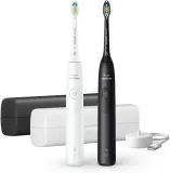 Набор электрических зубных щеток Philips Sonicare 5300 белая и черная с футлярами 2 шт — фото 2