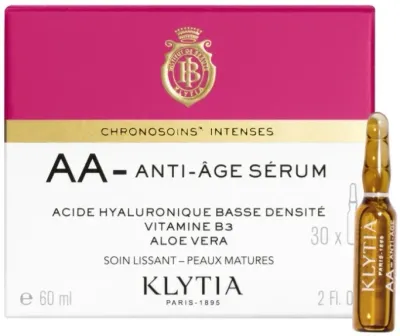 Сыворотка для лица Klytia AA-Anti-Age антивозрастная, с гиалуроновой кислотой и ниацинамидом, 30×2 мл