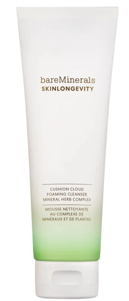 Гель для умывания Bare Minerals Skinlongevity Cushion Cloud Foaming Cleanser деликатный, кремовая текстура, 120 мл