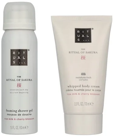 Дорожный набор Rituals Sakura крем для тела и пенный гель для душа с ароматом сакуры 70+50 мл