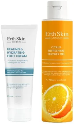 Набор ErthSkin London цитрусовый гель для душа 300 мл и увлажняющий крем для ног 100 мл