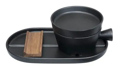 Набор для бритья Dovo Shave Ritual Pitch Matt Black поднос мыльница крышка и поднос 4 предмета