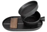 Набор для бритья Dovo Shave Ritual Pitch Matt Black поднос мыльница крышка и поднос 4 предмета — фото 2