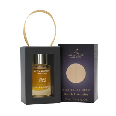 Aromatherapy Associates Deep Relax масло для ванны и душа мини в подарочной упаковке 9 мл, расслабляющее, с ароматом ветивера, ромашки и сандала