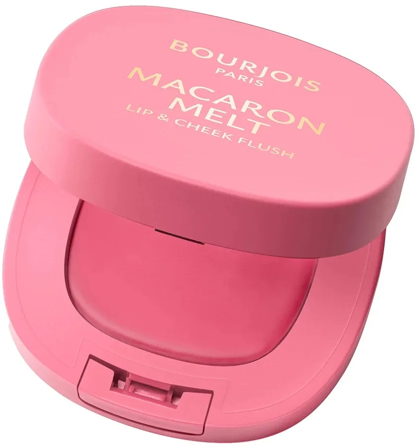 Румяна кремово-пудровые Bourjois Paris Macaron Melt Lip и Cheek Flush, для губ и щёк, 5 г, оттенок 01 - Macarrose
