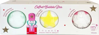 Набор бомбочек для ванны Inuwet Bubble Star три бомбочки с маслом авокадо и ароматами жвачки ванили и манго 3x120 г