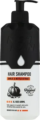 Шампунь для волос Nishman Garlic and Nettle Extract Hair Shampoo с экстрактами чеснока и крапивы, укрепляющий, 480 мл
