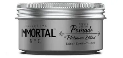 Кремовая помада для волос Immortal NYC Platinum Edition Cream Pomade эластичной фиксации, с блеском, 150 мл