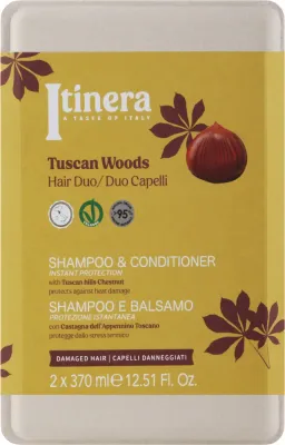 Набор для волос Itinera Tuscany Hills Chestnut шампунь и кондиционер с каштаном и термозащитой 370+370 мл