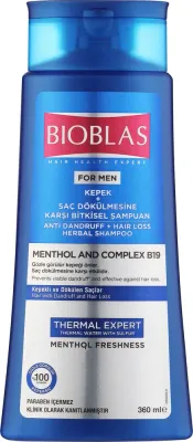 Шампунь против выпадения волос для мужчин Bioblas Anti Dandruff + Hair Loss Shampoo, против перхоти, 360 мл
