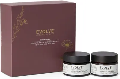 Набор для лица Evolve Organic Beauty Radiance Duo маска для сияния и маска с био-ретинолом 2x30 мл