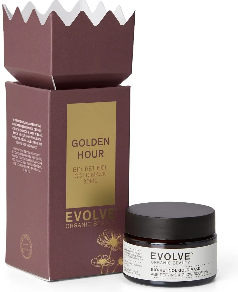Маска для лица Evolve Organic Beauty Bio-Retinol Gold в подарочной упаковке, 30 мл