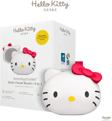 Звуковая щёточка для лица Geske Hello Kitty SmartAppGuided Sonic Facial Brush 4 в 1, 1 шт