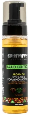 Пенка для укладки волос Gummy Braid Control Argan Forming Mousse, с маслом арганы, сильная фиксация, 200 мл