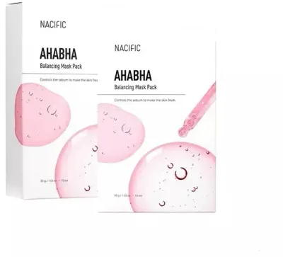 Тканевая маска для лица с кислотами AHA и BHA для баланса кожи Nacific AHA BHA Balancing Mask Pack