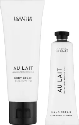 Набор для тела Scottish Fine Soaps Au Lait масло для тела и крем для рук с маслом какао и ши 75+30 мл