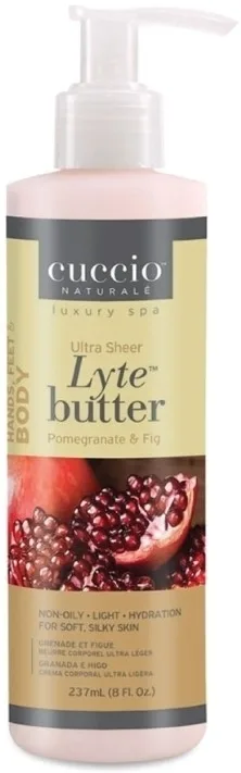 Масло-баттер для тела рук и стоп Cuccio Naturale Lyte Ultra Sheer гранат и инжир 237 мл