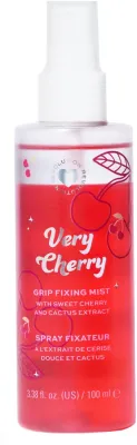 I Heart Revolution Very Cherry Gripping Fixing Mist спрей для фиксации макияжа с ароматом вишни 100 мл, двухфазный фиксатор макияжа с сиянием