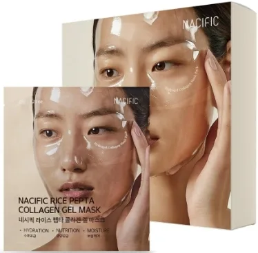 Коллагеновая гидрогелевая маска для лица с рисовым пептидом Nacific Rice Peptide Collagen Gel Facial Mask