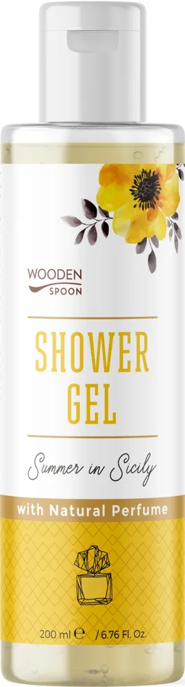Гель для душа Wooden Spoon Summer in Sicily на кокосовой основе, увлажняющий, 200 мл