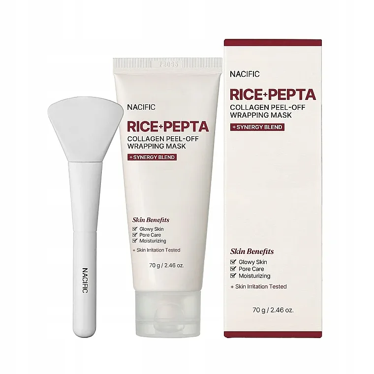 Рисовая маска-пилинг для лица с коллагеном Nacific Rice Pepta Collagen Peel-Off Wrapping Mask