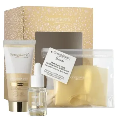Набор Bottega Verde Glow сыворотка для лица 50 мл маска для сияния 15 мл и силиконовая маска для лица