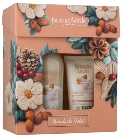 Набор Bottega Verde Mandorle Dolci гель для душа с молоком и миндалем 400 мл и крем для рук 75 мл