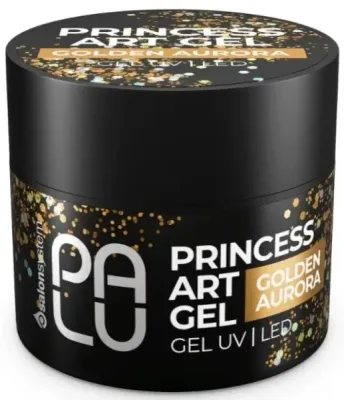 Гель для дизайна ногтей Palu Princess Art Gel, с разноцветным глиттером, самовыравнивающийся, 10 г