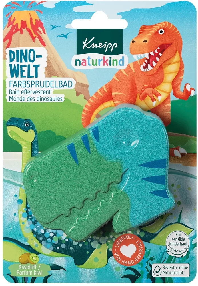 Бомбочка для ванны детская Kneipp Naturkind Dinowelt «Мир динозавров», с ароматом киви
