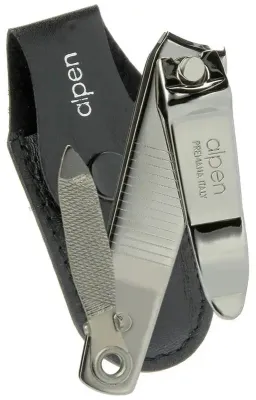 Кусачки для ногтей Alpen Nail Clippers с пилкой, в кожаном чехле, компактные, 6 см, 1 шт