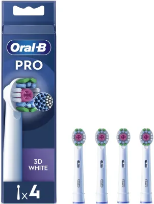 Насадки для электрической зубной щётки Oral-B 3D White CleanMaximiser, с индикаторной щетиной, 4 шт