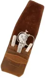 Маникюрный набор Alpen 6930R Brown Country 4 предмета коричневый кожаный футляр сталь — фото 1