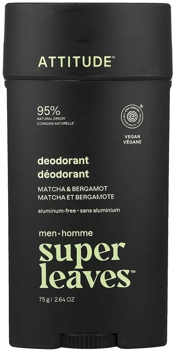Дезодорант Attitude Super Leaves Deodorant Matcha Bergamot «Матча и бергамот», для мужчин
