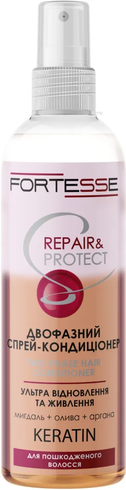 Кондиционер-спрей для волос Fortesse Professional Repair и Protect Duo-Phase Hair Conditioner двухфазный, восстанавливающий, 250 мл