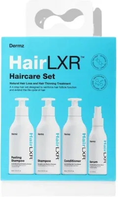 Набор для волос Dermz Hair LXR пилинг-шампунь шампунь кондиционер и сыворотка для тонких и ослабленных волос 300+300+300+150 мл