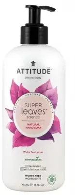 Attitude Super Leaves мыло для рук жидкое Белый чай 473 мл, с экстрактом чая и растительными ПАВ