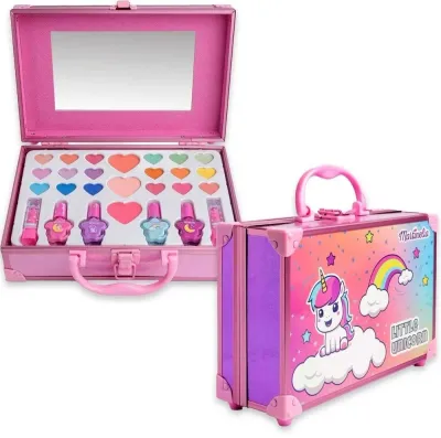 Martinelia Little Unicorn Perfect Traveller Case набор детской косметики 27 предметов: тени, лаки, румяна, помады, подарок для девочки