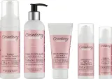 Набор для лица Nova Kosmetyki Cranberry Glow масло пенка скраб сыворотка и крем с витамином C и Q10 — фото 1