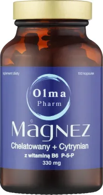БАД Хелатный магний + цитрат магния с витамином B6 P-5-P Olma Pharm, в капсулах, 100 шт