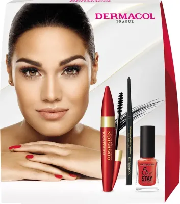 Набор декоративной косметики Dermacol Obsession: тушь, подводка, лак для ногтей