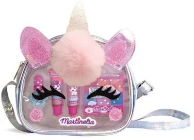 Детский набор косметики Martinelia Little Unicorn Glam Bag блески для губ 2 шт лак для ногтей тени и сумочка