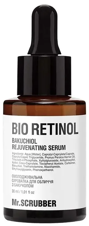 Mr.SCRUBBER Bio Retinol сыворотка для лица с бакучиолом 30 мл, растительная альтернатива ретинолу с ниацинамидом и маслом персика