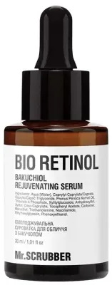 Mr.SCRUBBER Bio Retinol сыворотка для лица с бакучиолом 30 мл, растительная альтернатива ретинолу с ниацинамидом и маслом персика