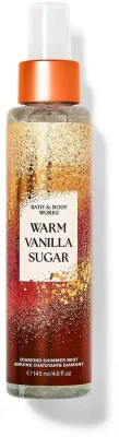 Bath & Body Works Bath & Body Works Warm Vanilla Sugar Diamond Shimmer Mist - Мист для тела Bath and Body Works Warm Vanilla Sugar Diamond Shimmer Mist парфюмированный, с блёстками, с ароматом ванили, 145 мл